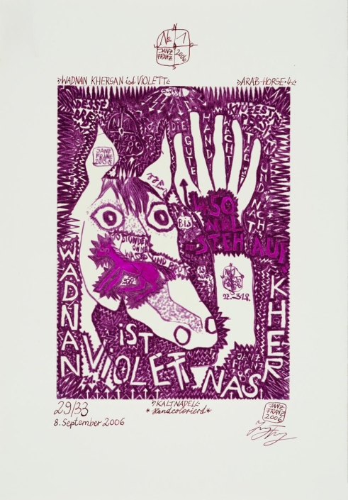 Janz Franz Feder Zeichnung und Radierungen