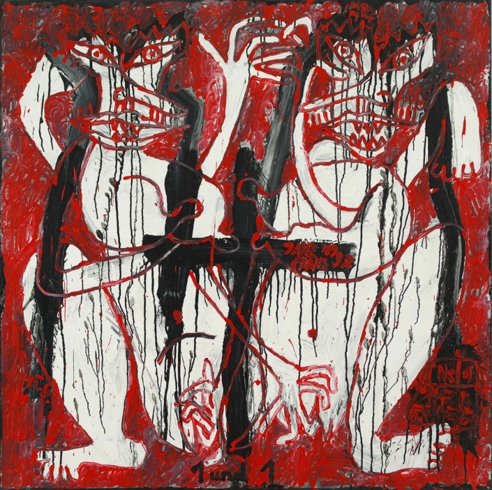 Eins u. Eins | 140 x 140 cm | 1997 Janz Franz Frauenbilder