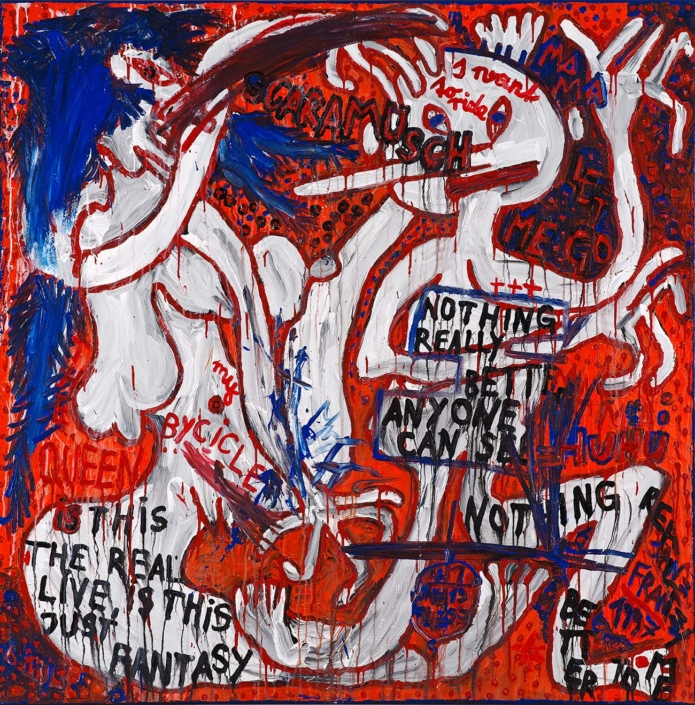 Zu Rockmusik | 150 x 150 cm | 1997 Janz Franz Frauenbilder